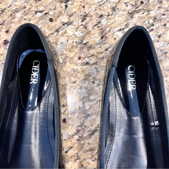 Cider Womens 39 Faux Patent Leather Bow Decor Square Toe Ballet Mary Jane Flats - Picture 13 of 15